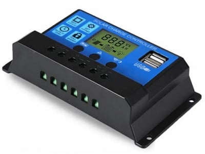 . . Контролер регулатор за соларни панели 12V-24V/ (40A) YJSS-40A с USB порт и LCD дисплей