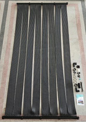 Плосък слънчев колектор,  EMDE-Solar, Комплект от 4 соларни панела за басейн, Полиетилен, 300x147 см, Черен 