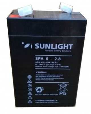 Акумулатор,  SUNLIGHT Тягова батерия 6V 2,8AH   SPA