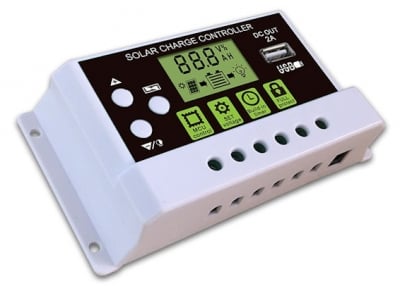 . . Контролер регулатор за соларни панели KYZS-30A 12V/24V с USB порт и LCD дисплей