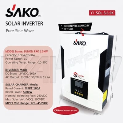 . . Хибриден соларен инвертор SAKO PRO, Off Grid, Mppt, 3.5kw/24v 